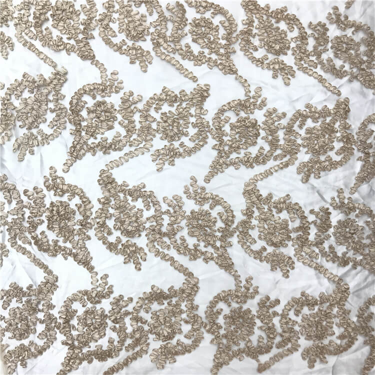 Embroidered Fabric Dress Evening Polyester for Women's Wear Wholesale 3